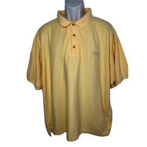 Columbia Men's XL‎ Yellow Embroidered Front Logo and Fish Cotton Polo Shirt
